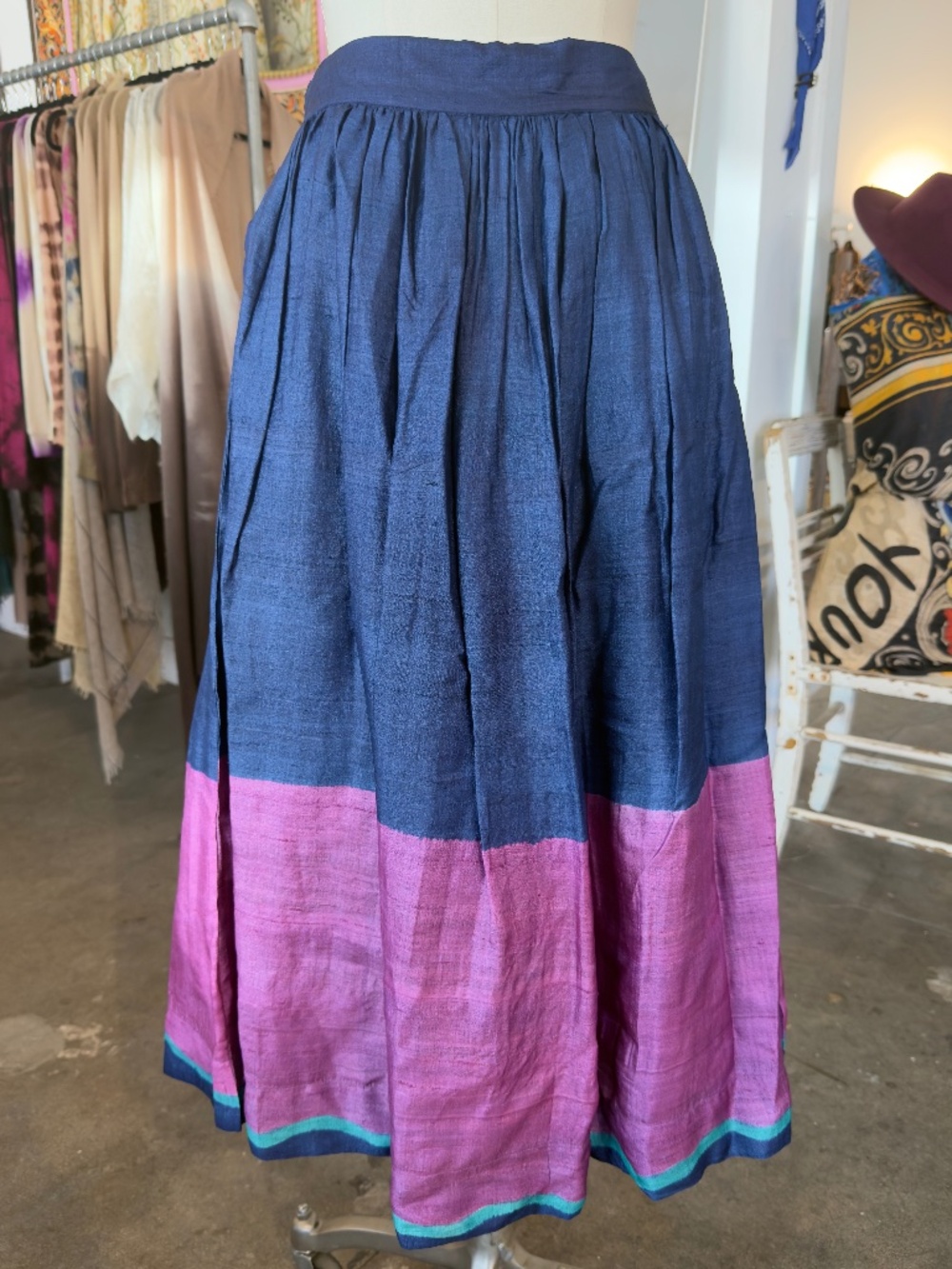 Nimbu IDI HP Silk Skirt in Blue